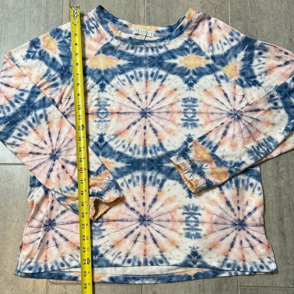 P.J. Salvage Hello Sunshine Tie Dye Lounge Top Crewneck Raglan Knit Size Large - Picture 5 of 9